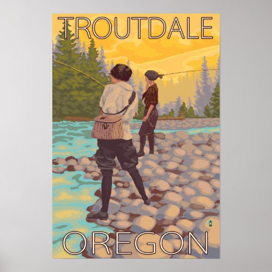 Poster Pêche à la mouche - Troutdale, Oregon (Devant)