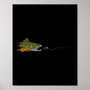 Poster Pêche à la mouche truite de ruisseau mouche sèche