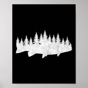 Poster Pêche à la truite arc-en-ciel - Pêcheur de truite