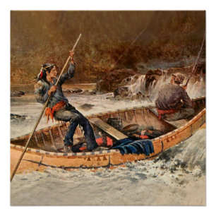Poster "Pêche à la truite" Art occidental de Frank Feller