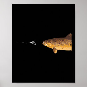 Poster Pêche à la truite brune Crochet Pêcheur Pêcheur Ho