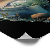 Poster Pêche à la truite Montagnes Nature Pêcheur (Coin)