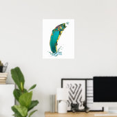 Poster Pêche à la truite psychédélique (Bureau à domicile)