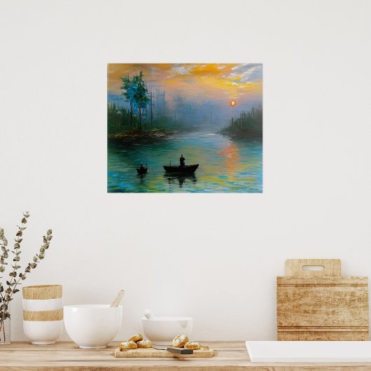 Poster Pêche à l'aube (Cuisine)