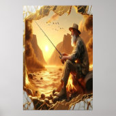 Poster Pêche à l'heure d'or (Devant)