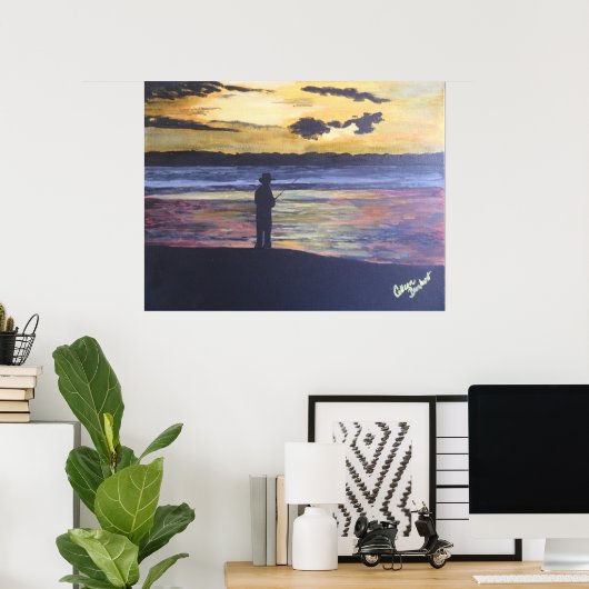 Poster Pêche au lac (Bureau à domicile)