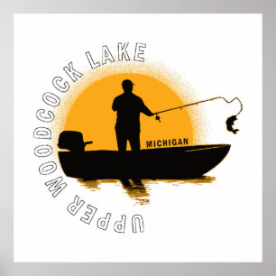 Poster Pêche au lac Michigan