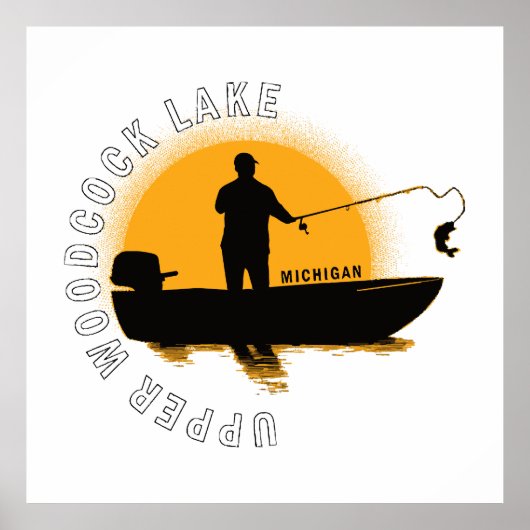 Poster Pêche au lac Michigan (Devant)