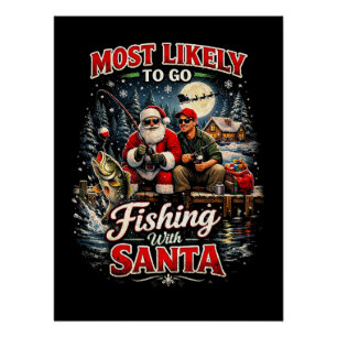 Poster Pêche avec le Père Noël