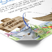 Poster Pêche Baby shower ne pas dire bébé (Coin)