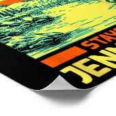 Poster Pêche Bateau Camping Lac Vacation Jenny Lake (Coin)