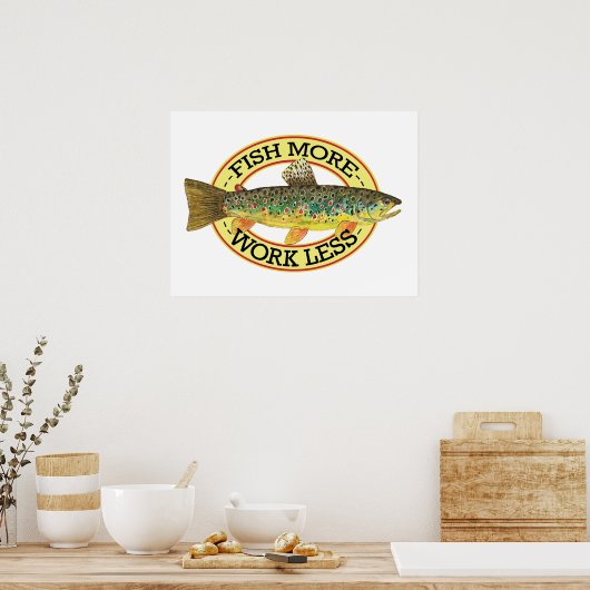 Poster Pêche Brown à la truite (Cuisine)