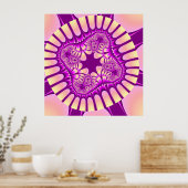 Poster Pêche colorée et fractale violette (Cuisine)