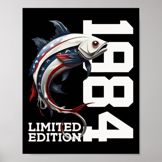 Poster Pêche d'anniversaire d'Angler Édition limitée 1984 (Devant)