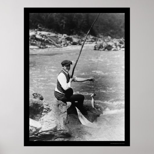 Poster Pêche dans la rivière Potomac 1919 (Devant)