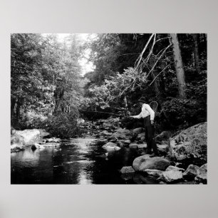 Poster Pêche de mouche d'Adirondack