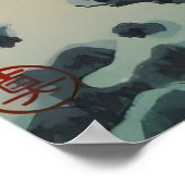 Poster Pêche des cormorans à Nagaragawa 1940 par Tsuch (Coin)