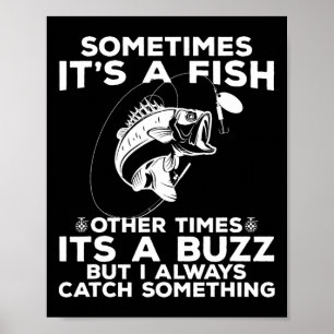 Poster Pêche drôle parfois c'est une pêche de poisson