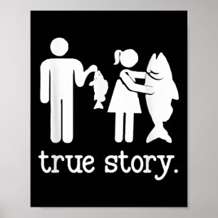 Poster Pêche Drôle Pour Les Hommes Femmes Pêcheuse Histoi