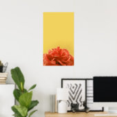 Poster Pêche élégante et art floral jaune (Bureau à domicile)