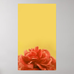 Poster Pêche élégante et art floral jaune