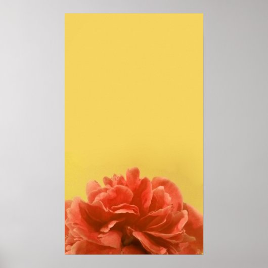 Poster Pêche élégante et art floral jaune (Devant)