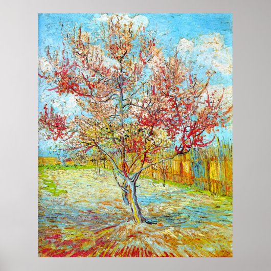 Poster Pêche en fleurs à Arles, Van Gogh (Devant)