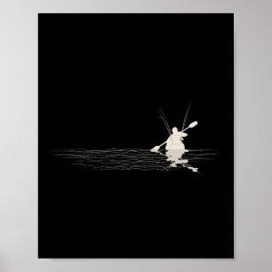 Poster Pêche en kayak graphique kayak pêcheurs kayak pêch