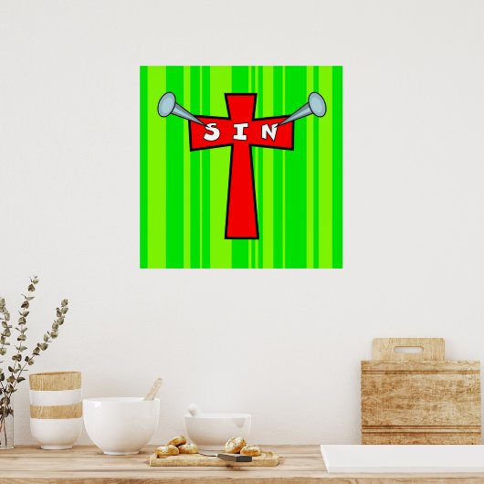 Poster Péché et croix (Cuisine)