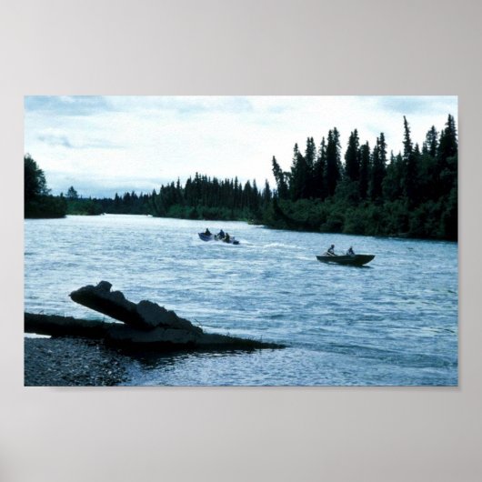 Poster Pêche et navigation sur la rivière Kenai (Devant)