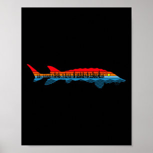 Poster Pêche extérieure de la nature vintage - Pêcheur Es