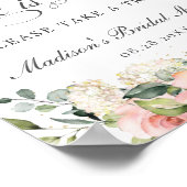 Poster Pêche Fleur rose blanc L'amour est doux, prenez un (Coin)