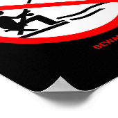 Poster Pêche interdite pas de pêche panneau de pêche amus (Coin)