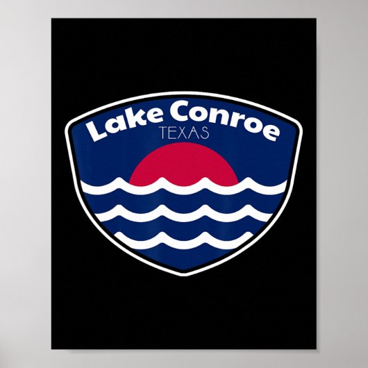 Poster Pêche Lac Conroe Texas (Devant)