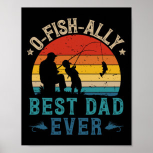 Poster Pêche Meilleur Papa De Toujours Officiellement Pêc