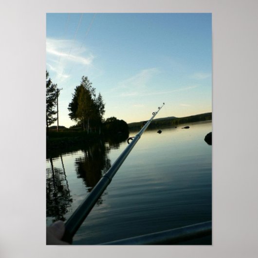 Poster Pêche par lac à Dusk Small (Devant)