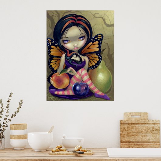 Poster Pêche, Plum, Poire Art Imprimer imaginaire fée de (Cuisine)