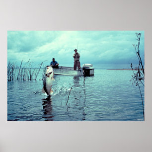 Poster Pêche pour la grande basse de bouche