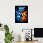 Poster Pêche Rétro Contrefaçon Vintage (Bureau à domicile)