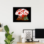 Poster Pêche sur champignon à dent sanguine (Bureau à domicile)