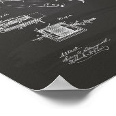 Poster Pêche Tackle 1984 Brevet Art Chalkboard (Coin)