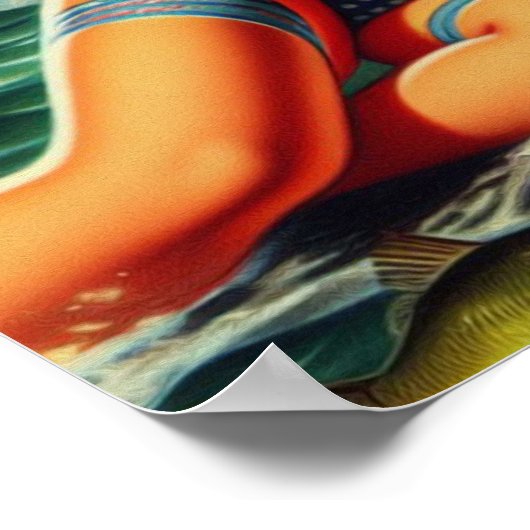 Poster Pêche vintage (Coin)