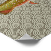 Poster Pêche vintage à la truite arc-en-ciel (Coin)