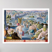 Poster Pêcher dans les eaux peu profondes en utilisant de (Devant)