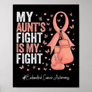 Poster Pêcher le ruban Tante Endomètre Cancer Sensibilisa