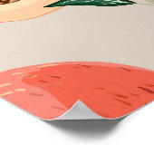 Poster Pêcher les branches d'arbres avec des feuilles et  (Coin)