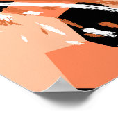 Poster Pêcher noir blanc Motif Abstrait. (Coin)