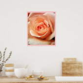 Poster Pêcher Rose Apricot Roses Fleurs Florales Photo (Cuisine)