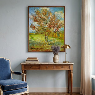 Poster Pêcher rose en fleurs par Vincent van Gogh