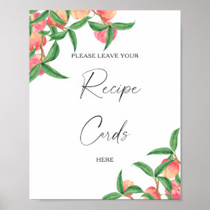 Poster Pêches - Votre carte de recettes ici